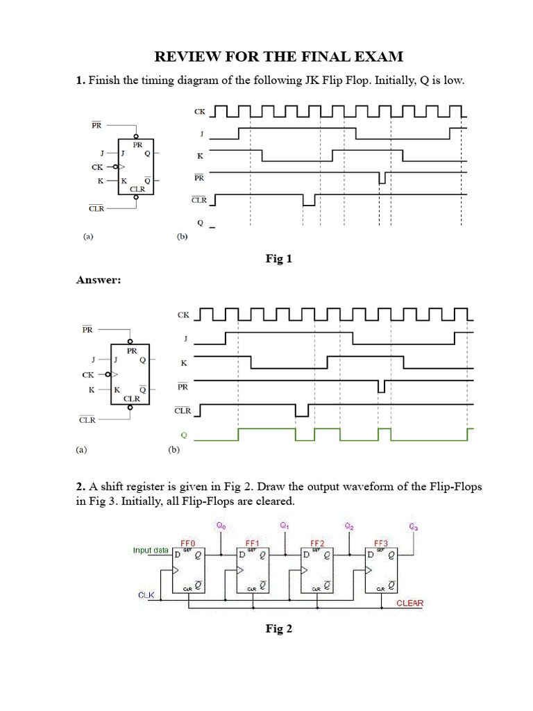 Final Exam Review: JK Flip Flops & Counters | PDF | Electrical ...