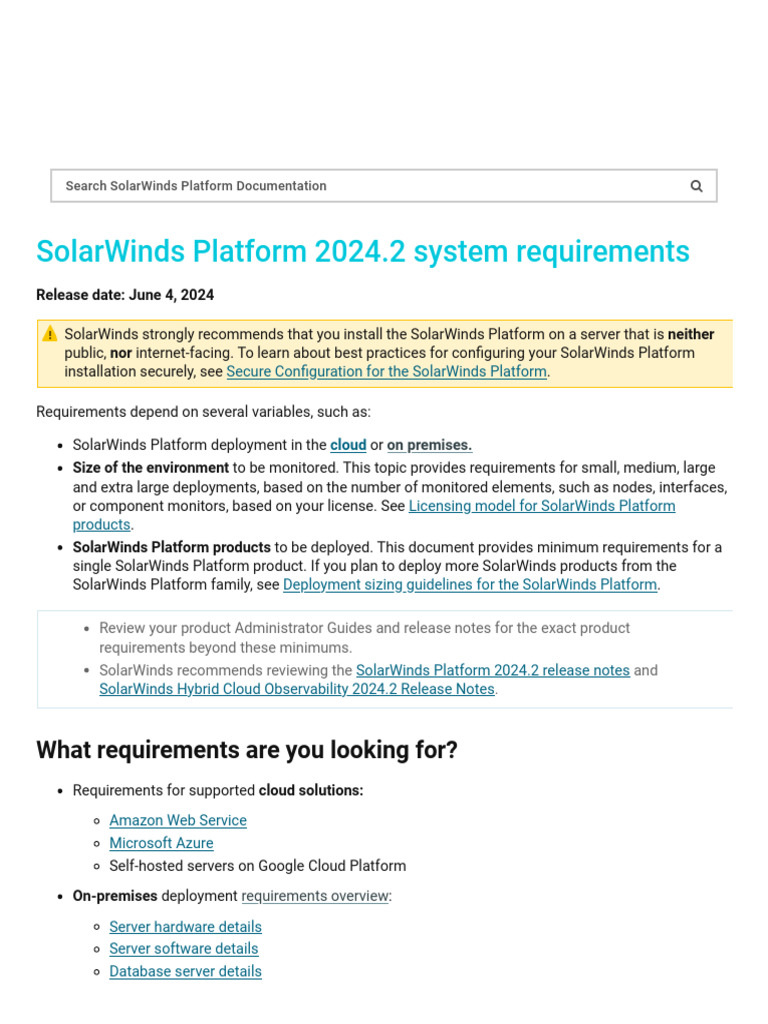 SolarWinds 2024.2 Port Requirements | PDF | Port (Computer Networking ...