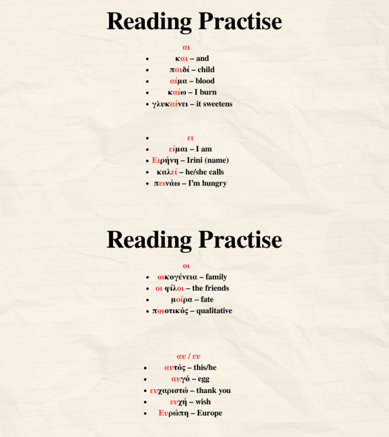 Reading Practise | PDF