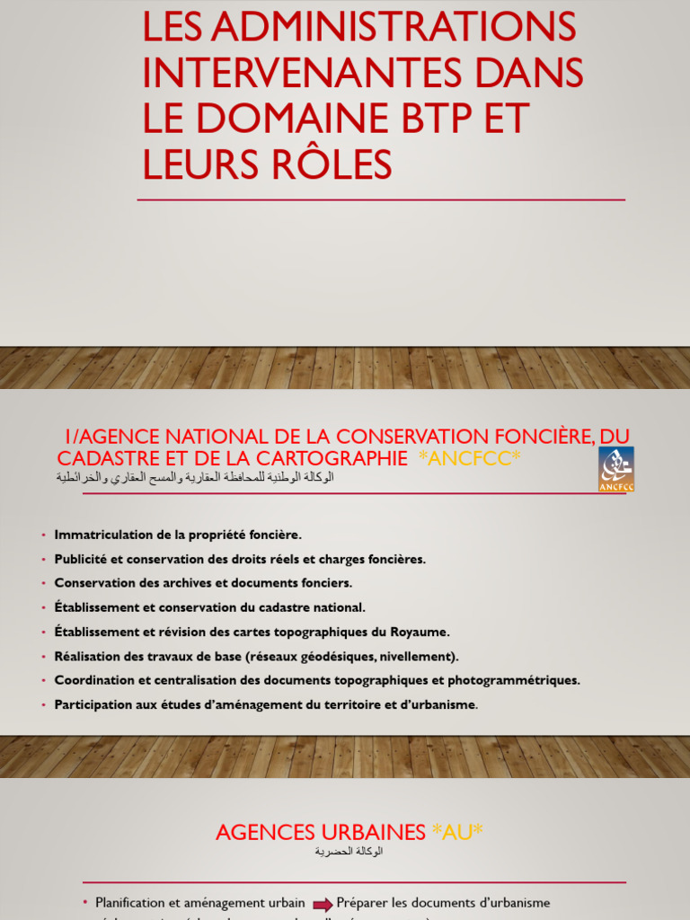 Rôles des Administrations dans le BTP au Maroc | PDF | Urbanisme