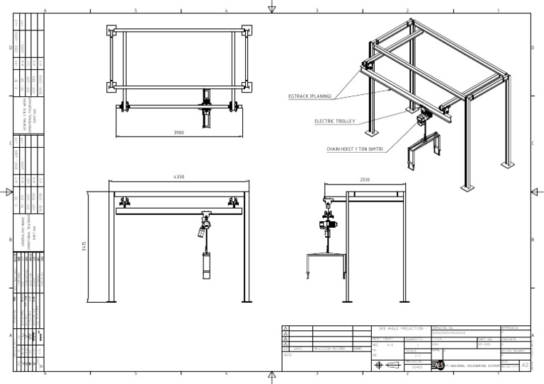 Assy Structure Hoist 1 Ton | PDF | Heat Treating | Secondary Sector Of ...
