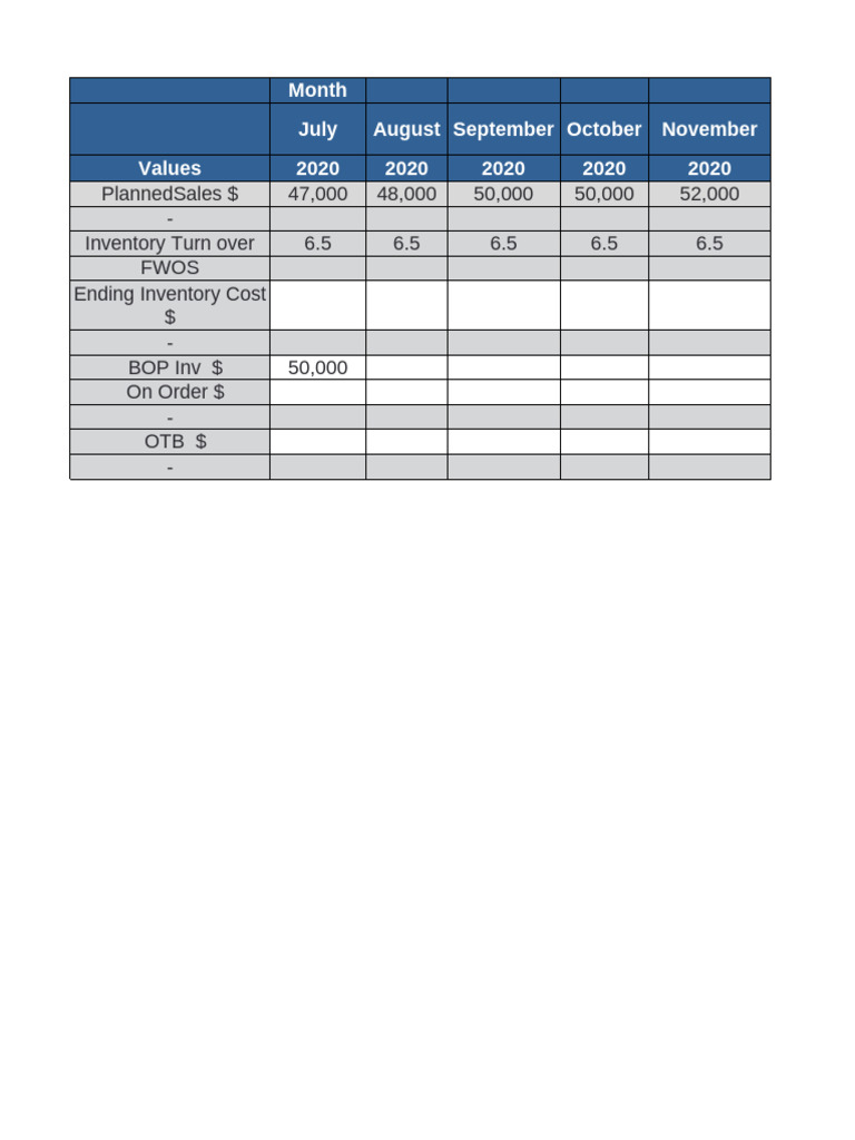 Roll Up OTB Plan | PDF
