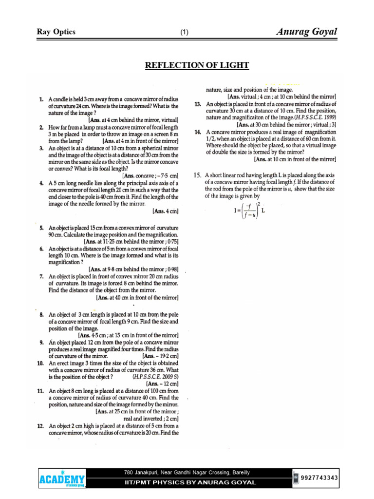 Ray o | PDF | Optics | Electromagnetic Radiation