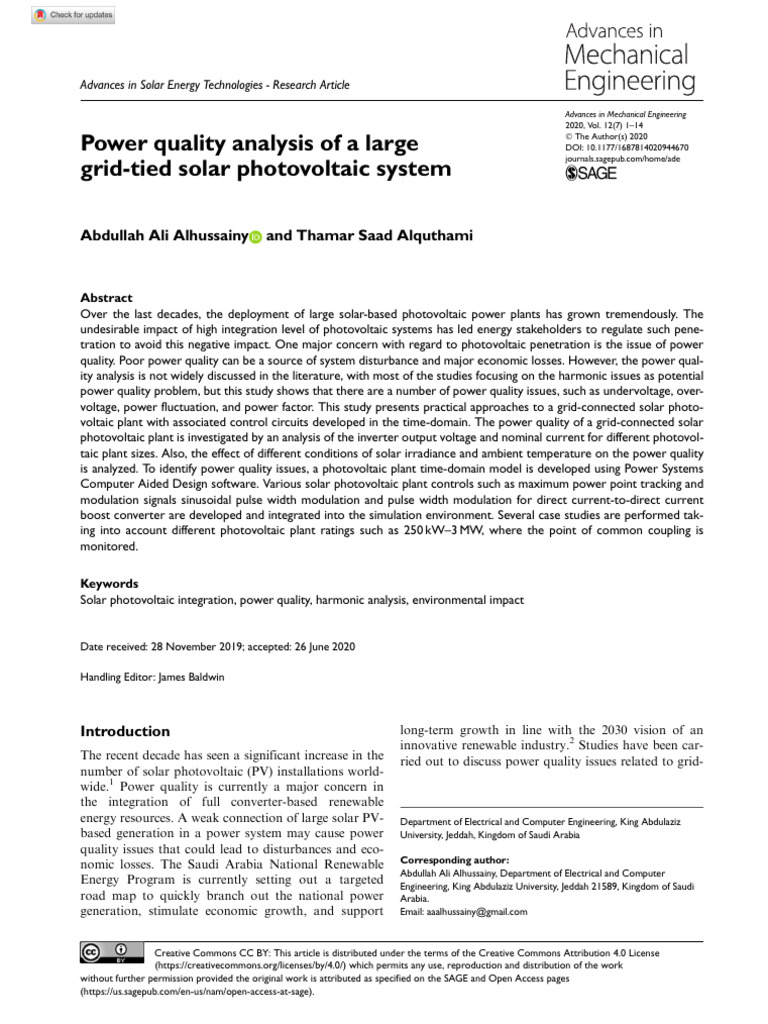 Power Quality in Grid-Tied Solar PV Systems | PDF | Power Inverter ...