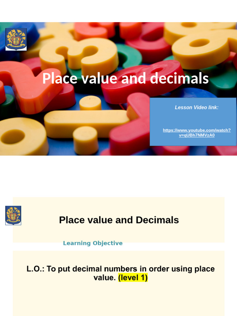 Ordering Decimals and Place Value Guide | PDF | Discrete Mathematics ...