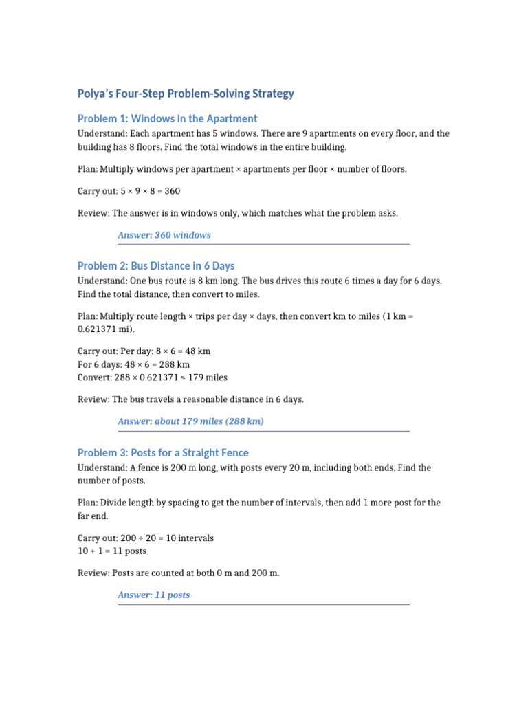 Polya Four Steps | PDF
