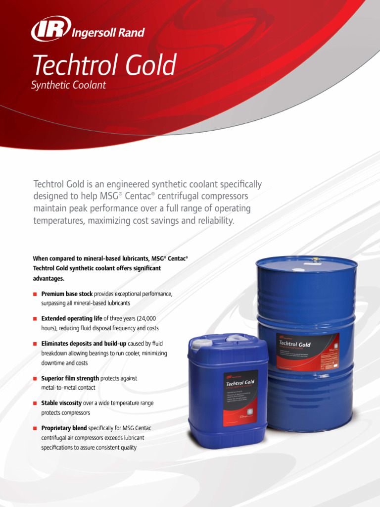 Techtrol Gold Synthetic Lubricant Flyer | PDF | Lubricant | Mechanical ...