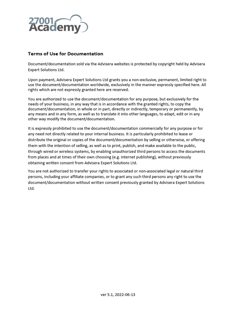 Terms of Use For Documentation en | PDF