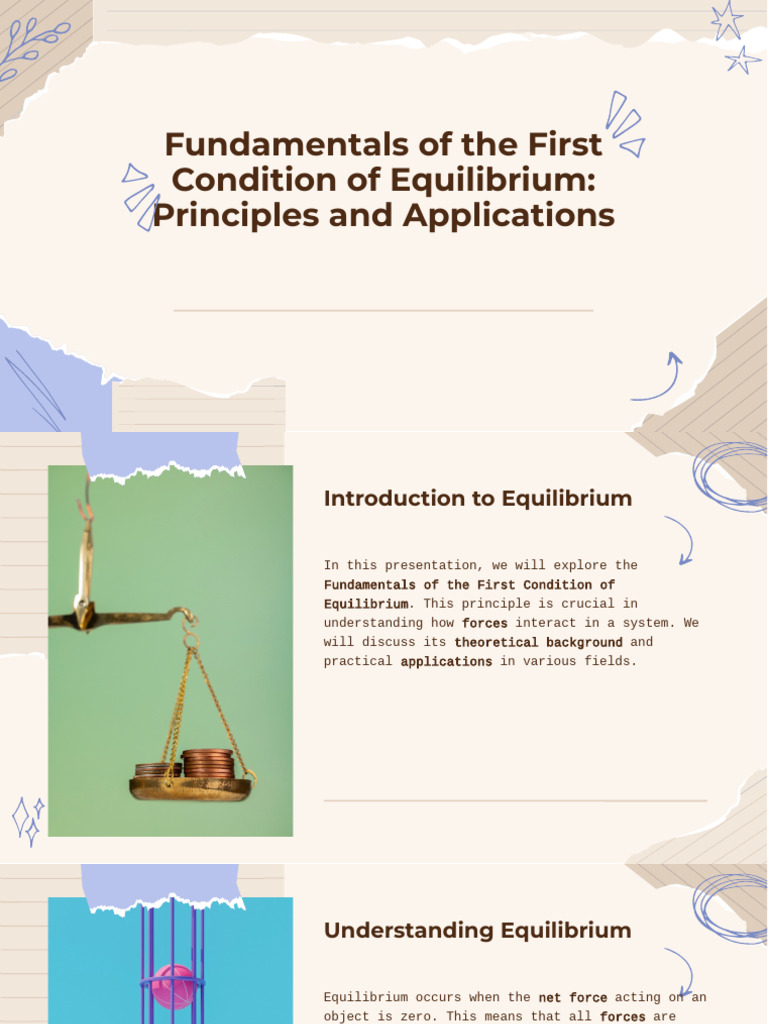 Fundamentals of the First Equilibrium Condition | PDF
