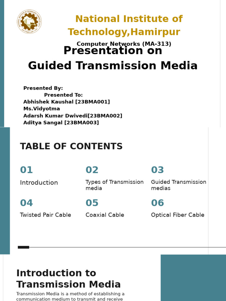 Overview of Guided Transmission Media | PDF | Transmission Medium ...