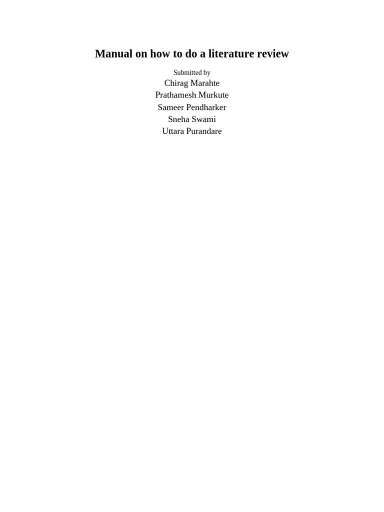 Guide to Conducting a Literature Review | PDF | Methodology | Theory