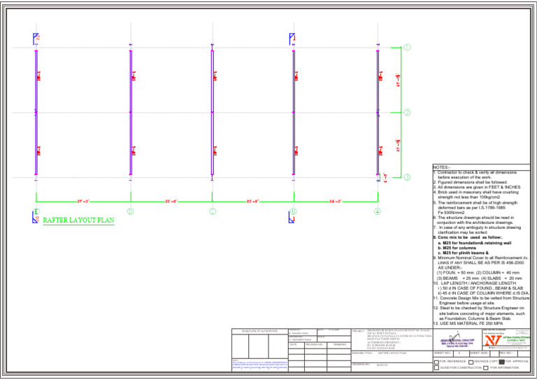 Rafter Layout Plan for Construction | PDF | Column | Beam (Structure)