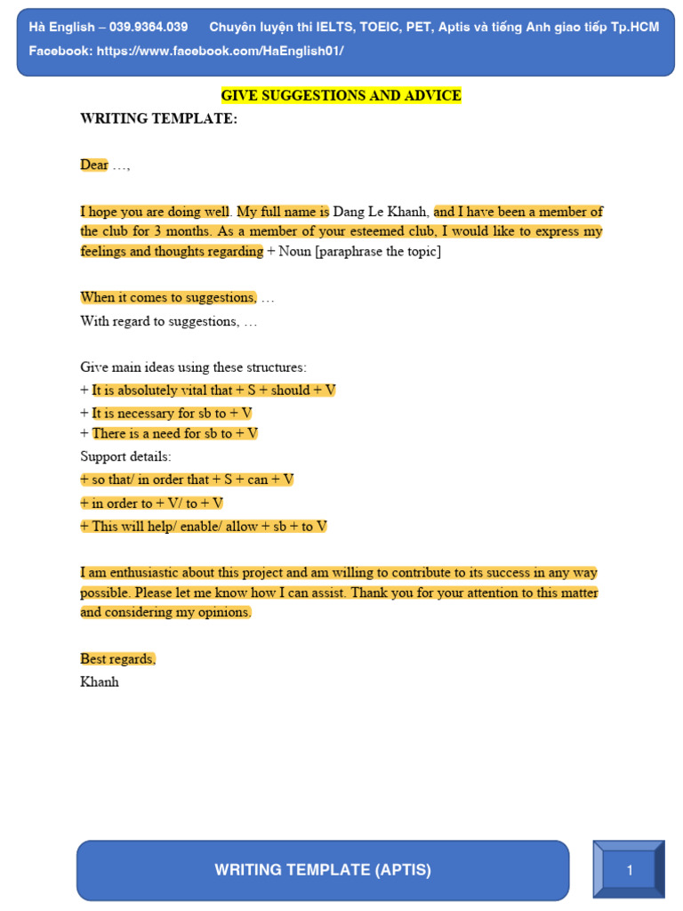 Writing Template | PDF | Human Communication