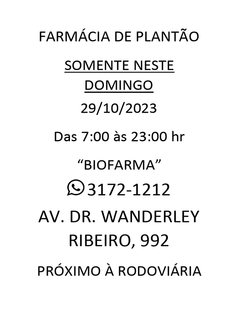 Farmácia de Plantão | PDF