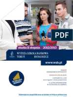 Informator 2012 - studia II stopnia - Wyższa Szkoła Bankowa w Toruniu