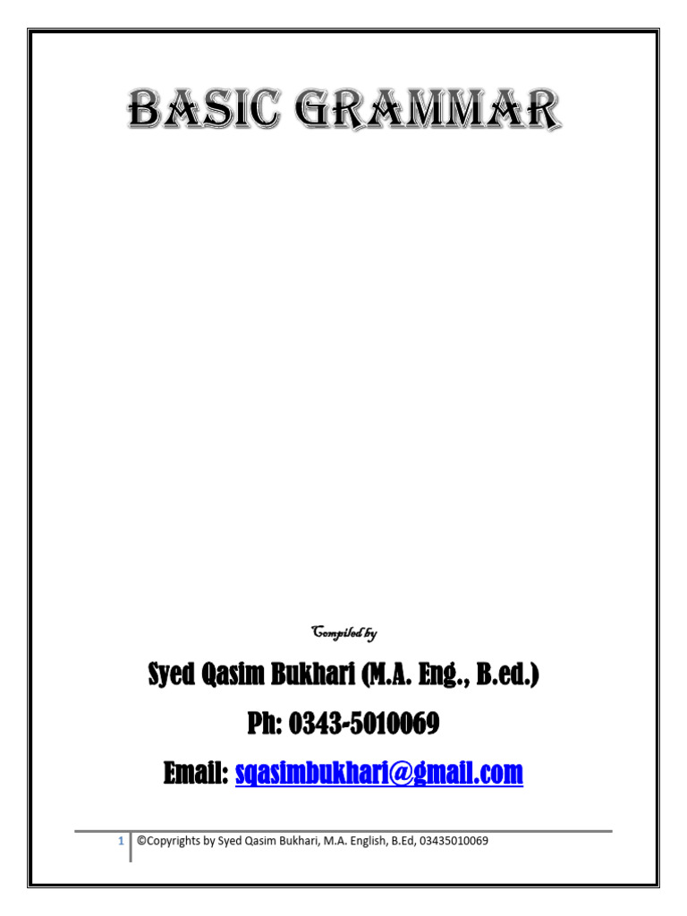 Grammar Basics and Parts of Speech Guide | PDF | Verb | Noun