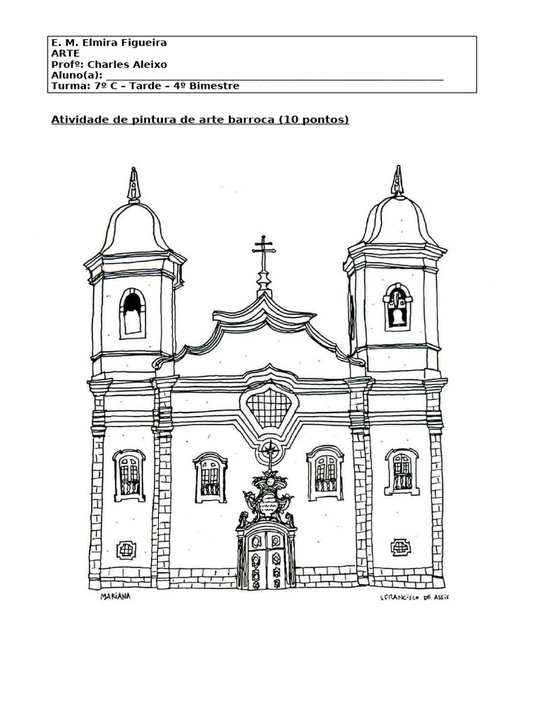 Atividade de Pintura Barroca 7º Ano | PDF