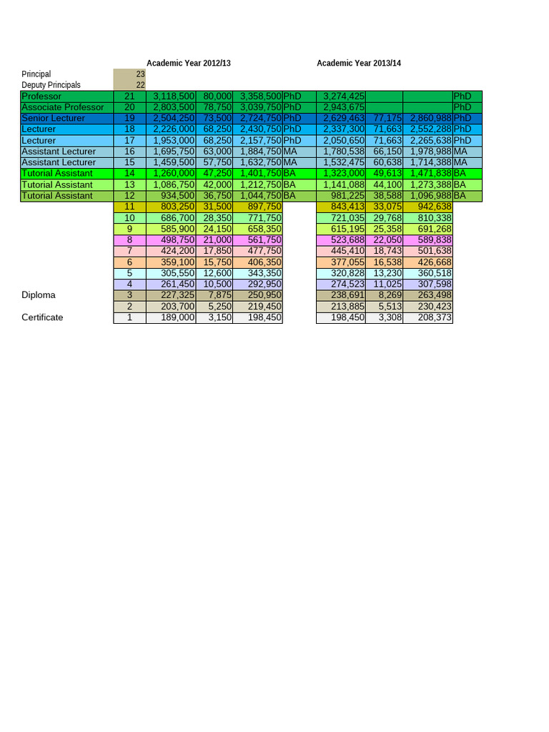 Academic Positions and Salaries Overview | PDF | Lecturer | Doctor Of ...