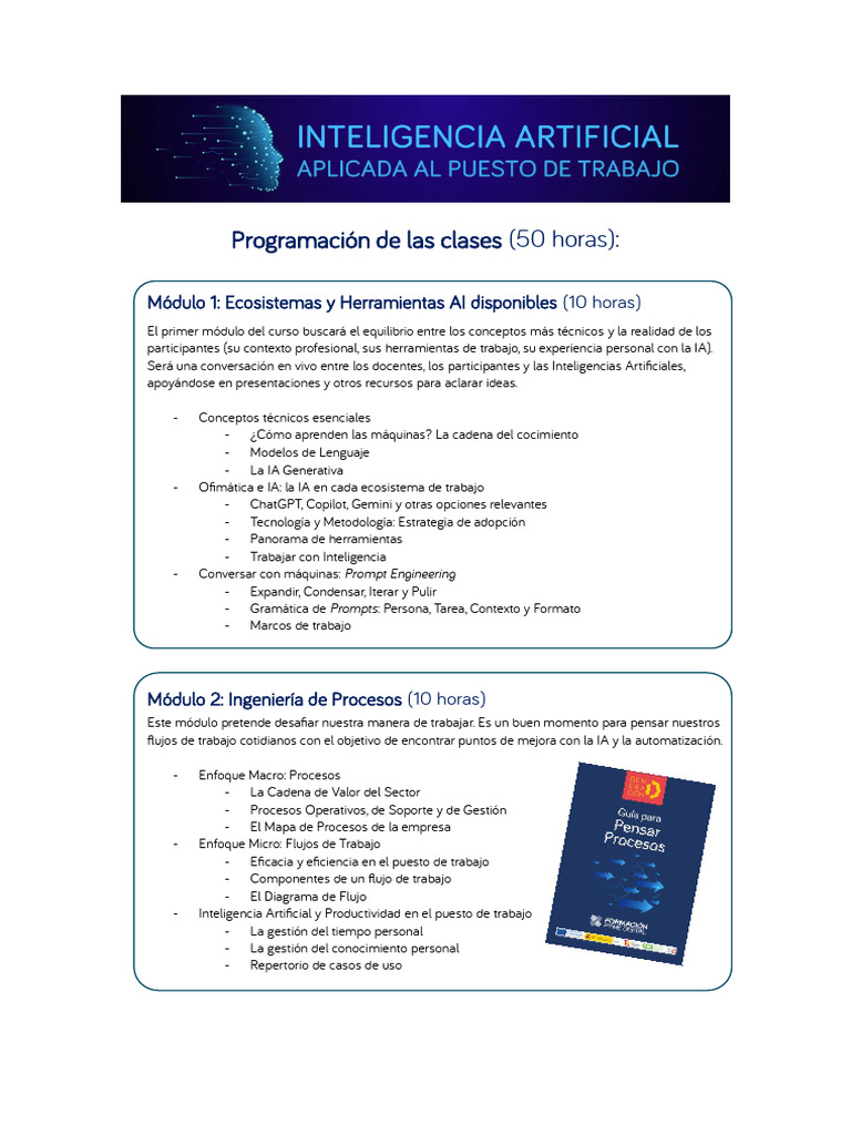Curso de IA: Herramientas y Procesos | PDF | Inteligencia artificial ...