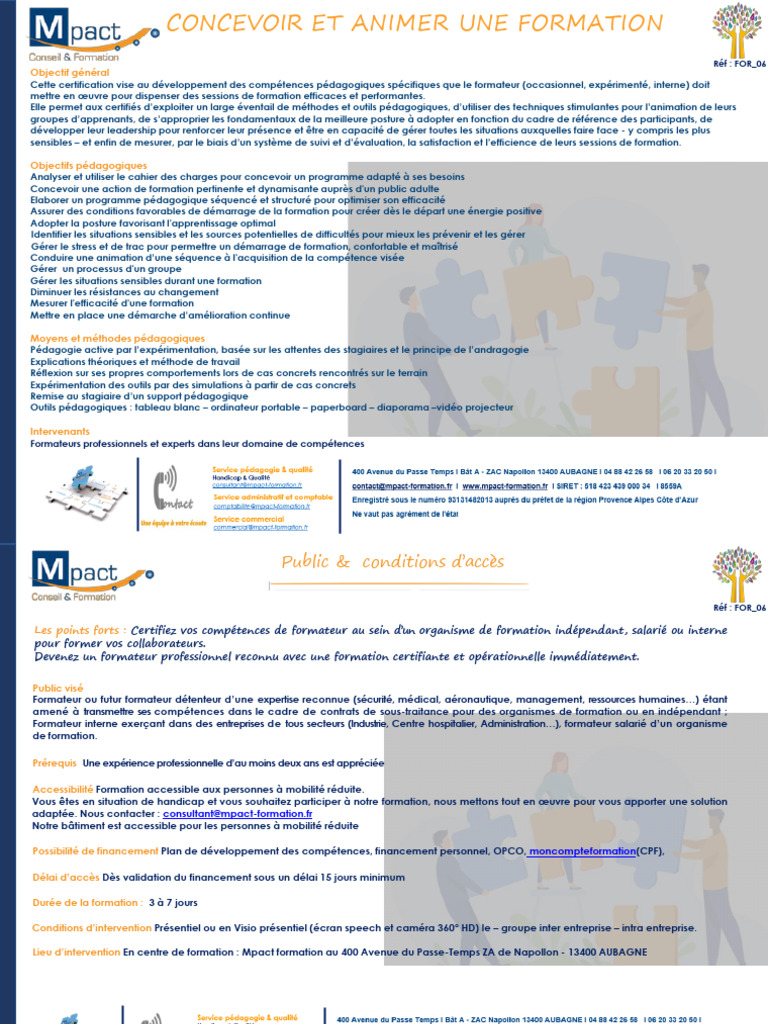 Formation Certifiante pour Formateurs | PDF | Pédagogie | Apprentissage