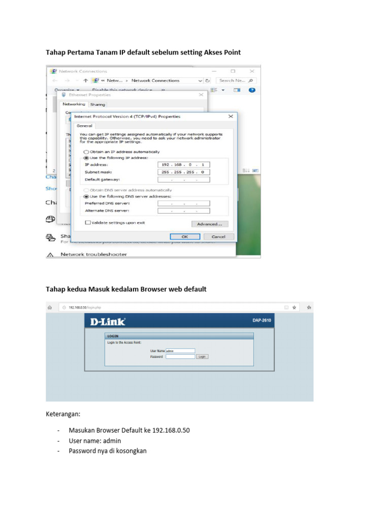 Panduan Setting Akses Point Astinet | PDF