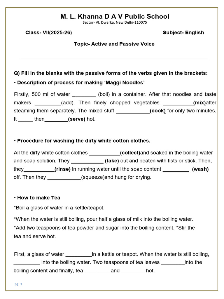 Curated visual reference: Pasta Dough Fermentation And Exercise Techniques Reference: Active And Passive Voice Exercises Pdf Pasta