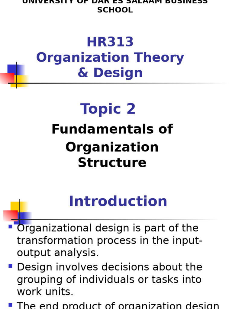 Organization Theory & Design Basics | PDF | Organizational Structure ...