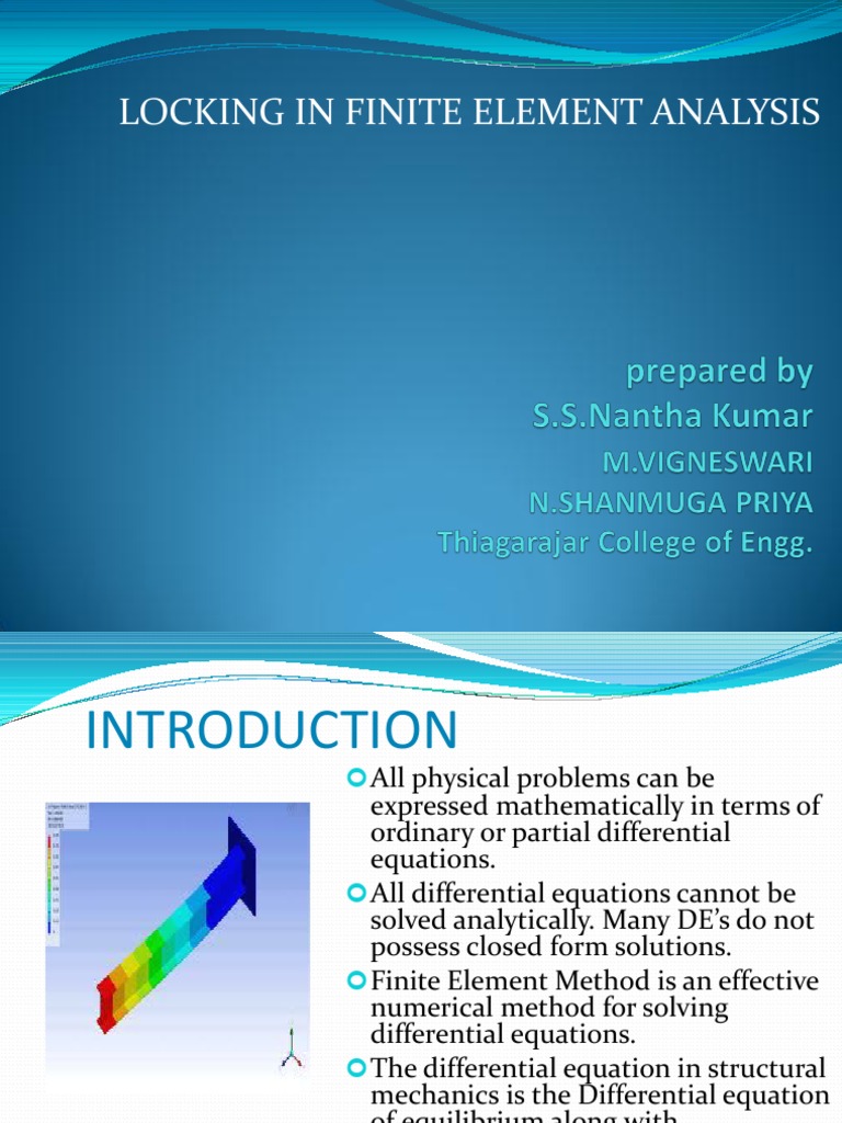 Understanding Locking in Finite Element Analysis | PDF | Finite Element ...