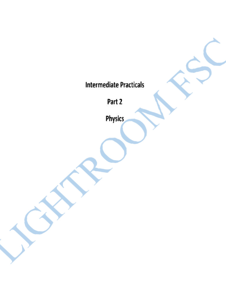 LR Phy 2nd Year Practicals | PDF