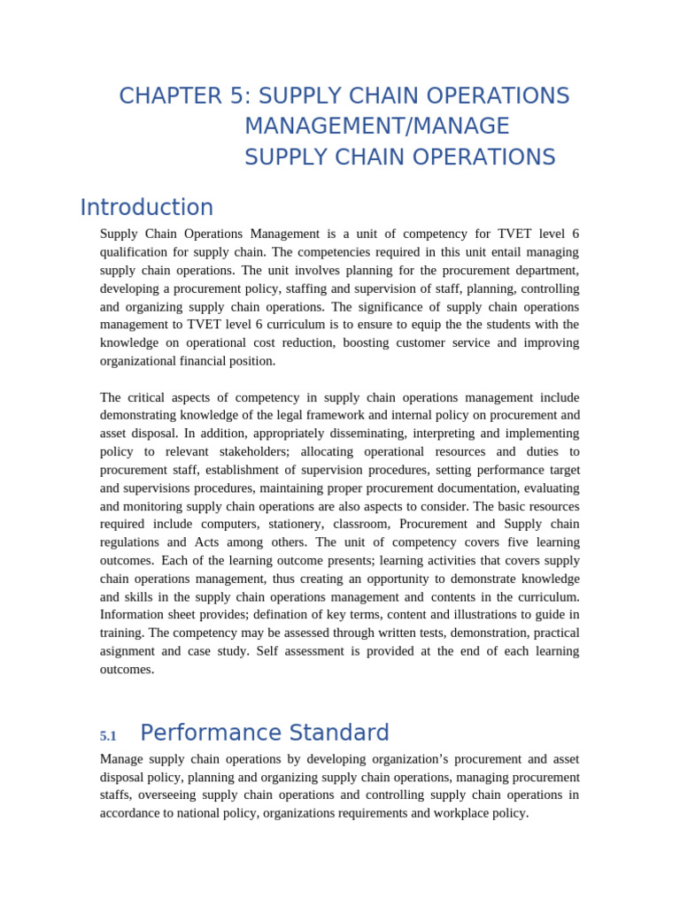 Supply Chain Operations Management Guide | PDF | Supply Chain | Procurement