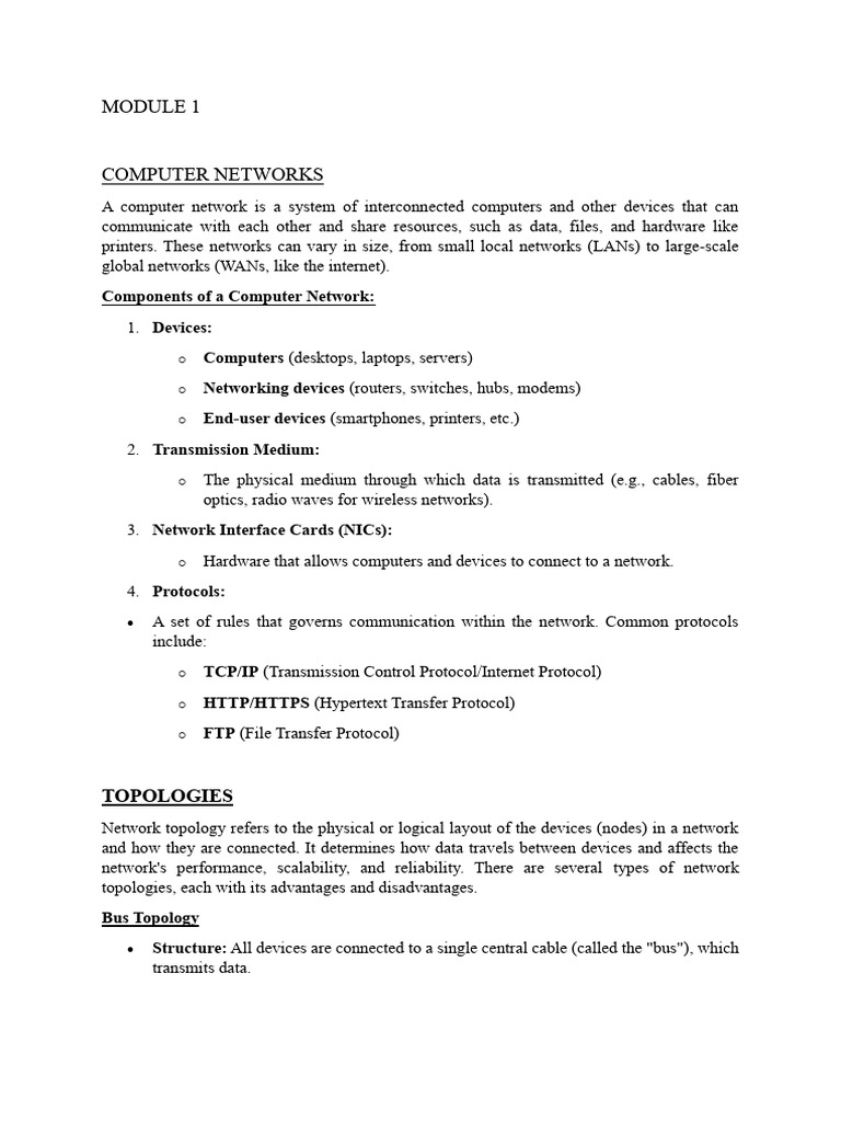 Understanding Computer Networks and Topologies | PDF | Internet ...