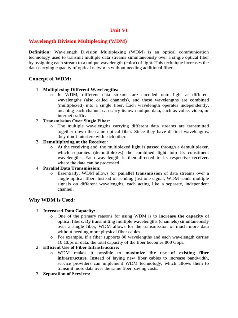 Understanding Wavelength Division Multiplexing | PDF | Wavelength ...