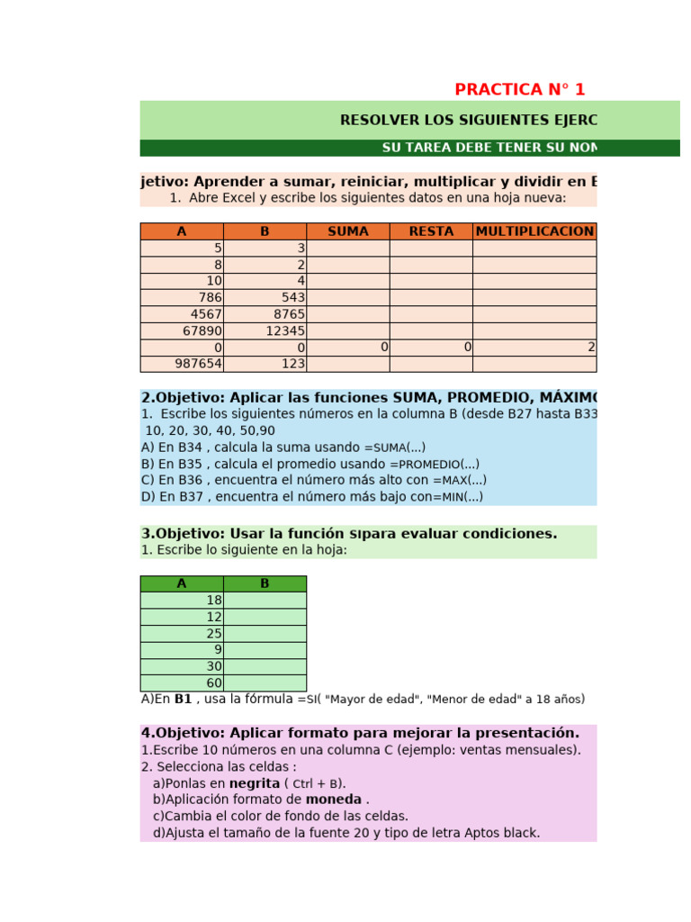Ejercicios Prácticos de Excel Básico | PDF | Microsoft Excel | Suites ...
