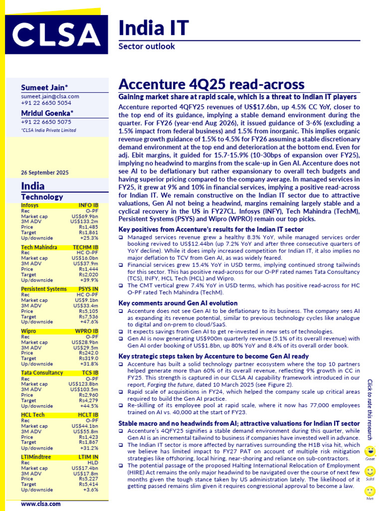CLSA Update On India IT Gaining Market Share at Rapid Scale, Which ...