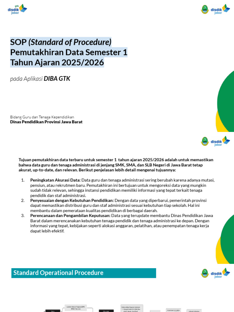 SOP Pemutakhiran Data Guru 2025/2026 | PDF