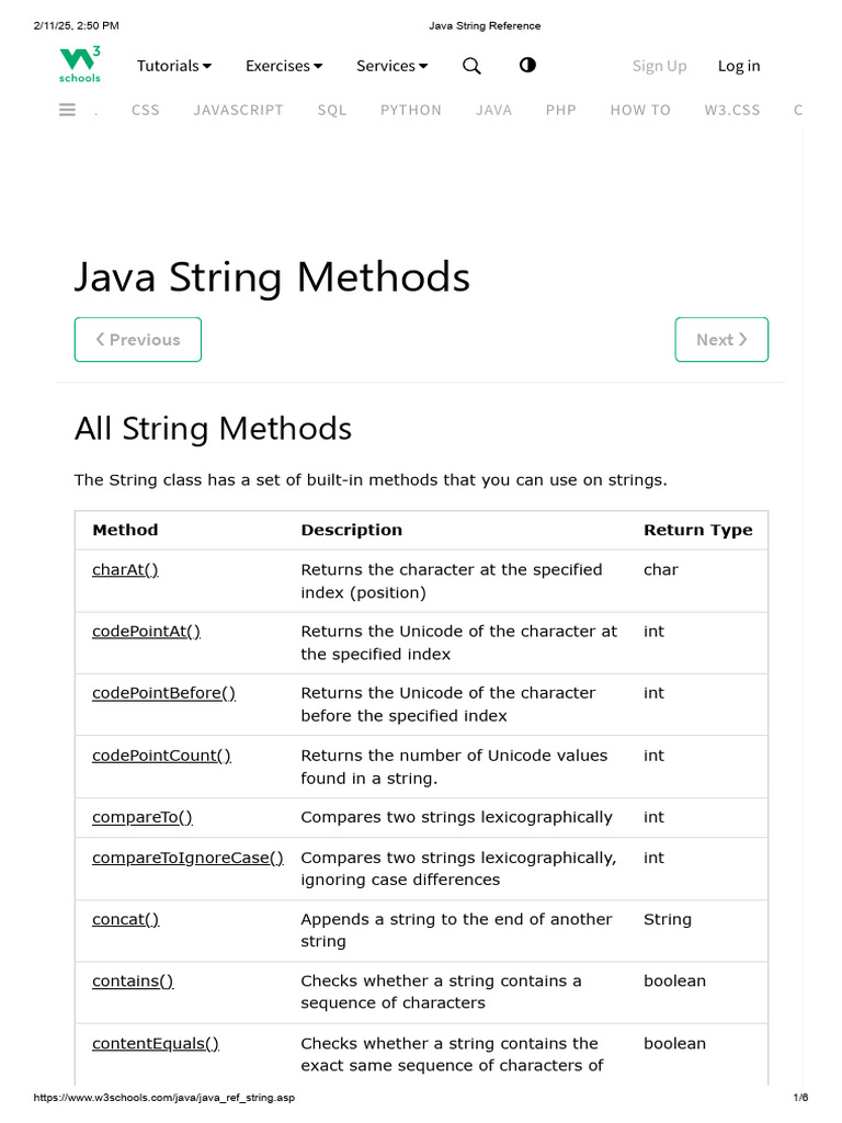 Java String Reference | PDF | String (Computer Science) | Boolean Data Type