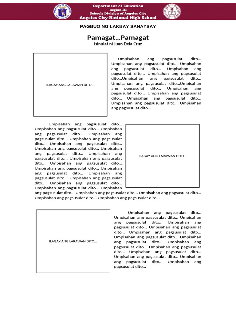 Template NG Lakbay Sanaysay | PDF