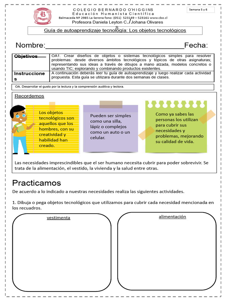 Guia de Autoaprendizaje Tecnologia Semana 5 y 6 3ab | PDF | Cognición ...