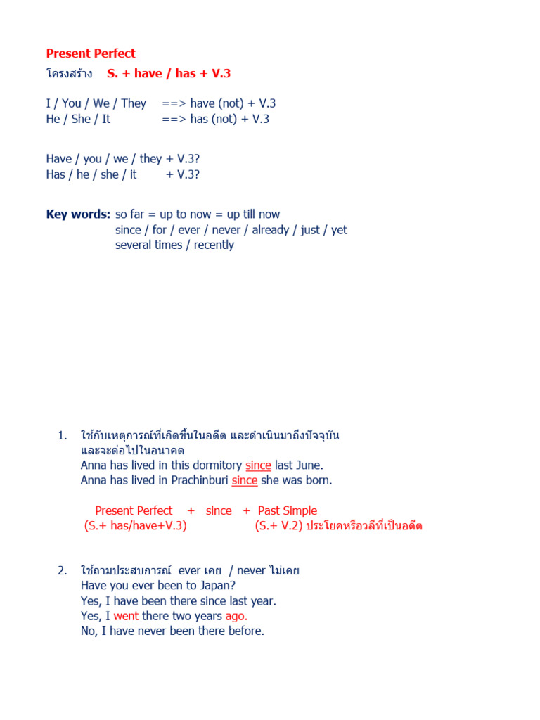 Present Perfect | PDF