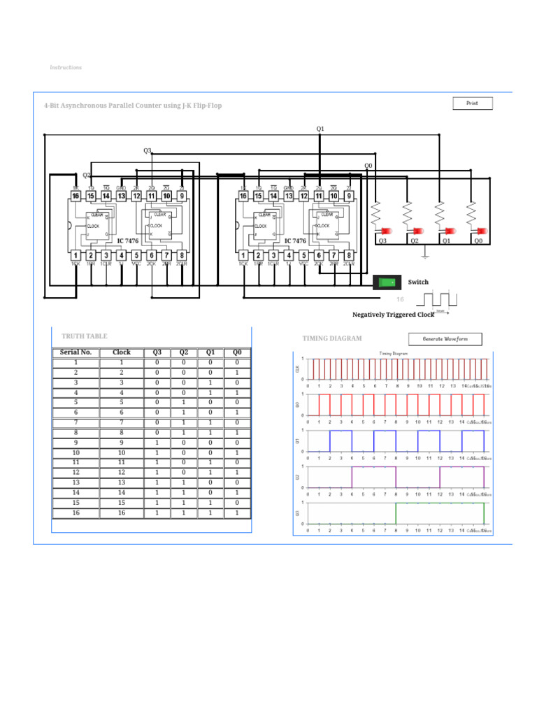 4-Bit Asynchronous Counter Design Guide | PDF | Computer Engineering ...