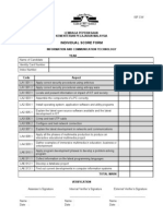 Individual Score Form: Lembaga Peperiksaan Kementerian Pelajaran Malaysia