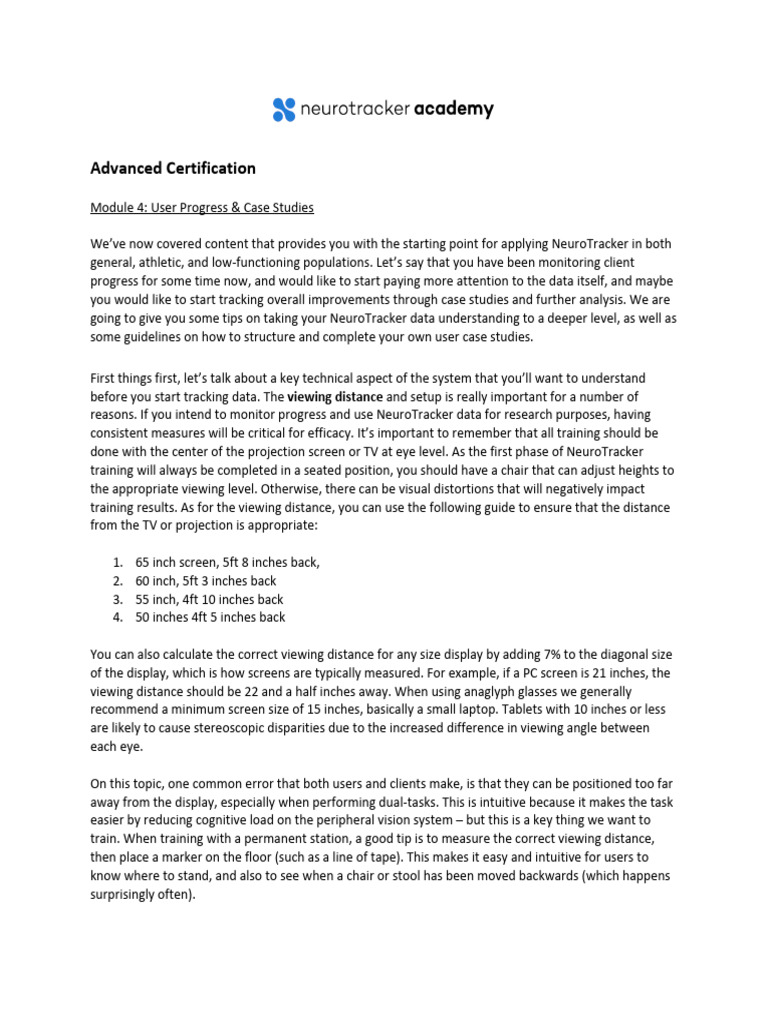 Advanced Certification Module 4 User Progress Case Studies | PDF ...