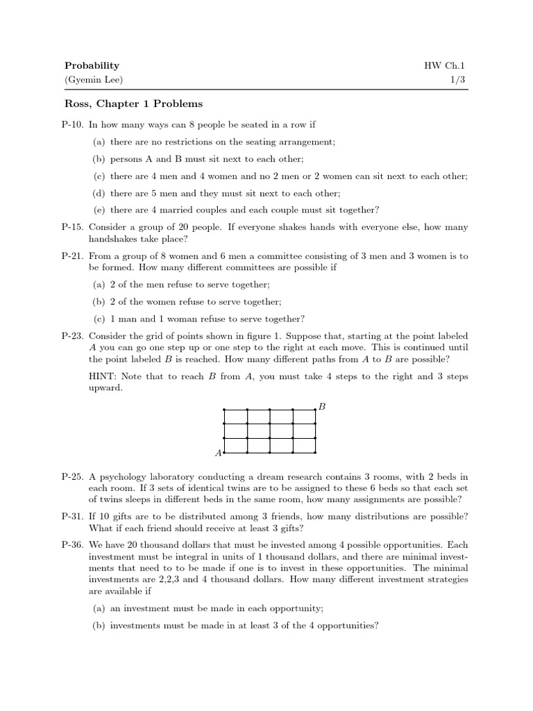 Probability and Combinatorial Problems | PDF | Applied Mathematics