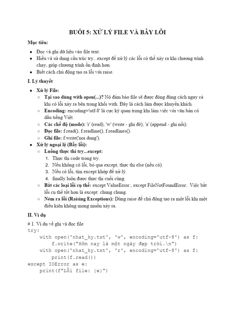 GIÁO TRÌNH TH C HÀNH PYTHON - Bu I 5 | PDF