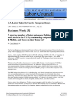 GSM Labor Council - US Labor Takes Its Case to European Bosses JAN 22 10