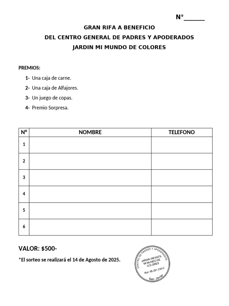Gran Rifa Solidaria | PDF
