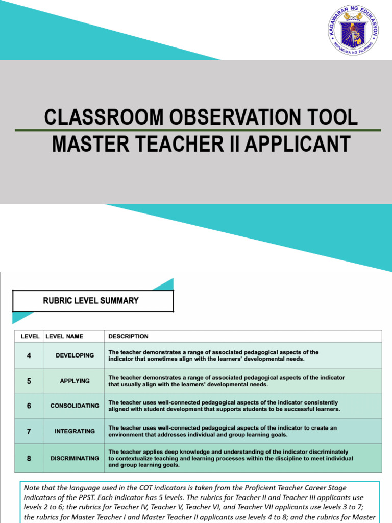 Classroom Observation Tool for Teachers | PDF | Educational Assessment ...