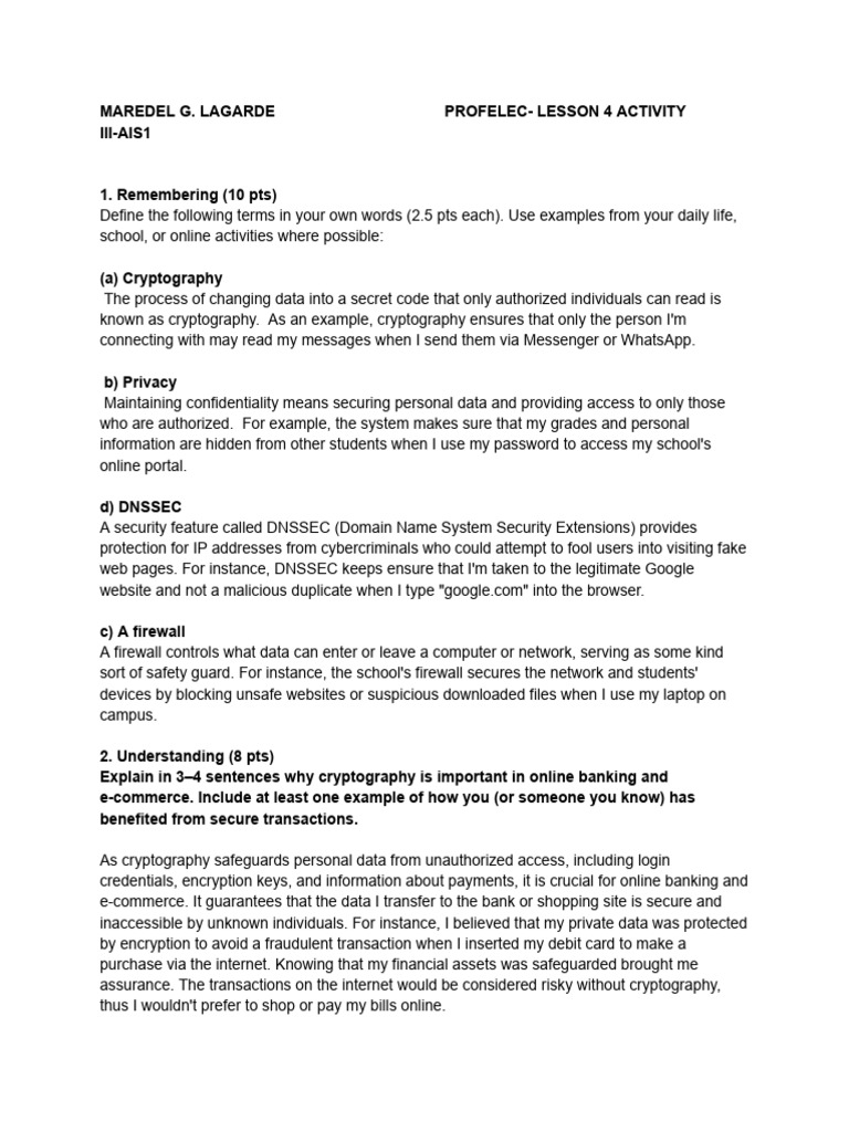 Profelec Lesson 4: Cybersecurity Concepts | PDF | Domain Name System ...