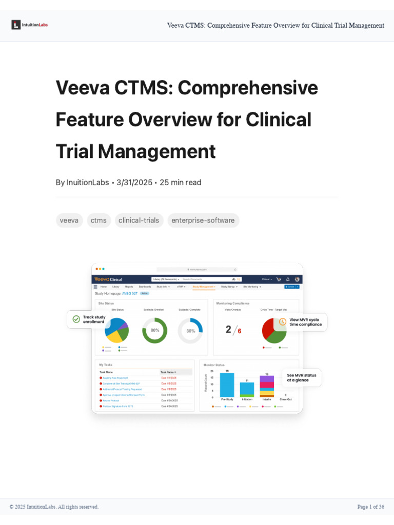 Veeva CTMS Features for Clinical Trials | PDF | Clinical Trial ...