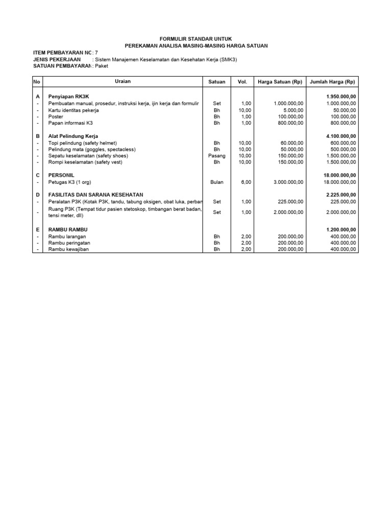 Harga-4 Analisa Har Sat | PDF